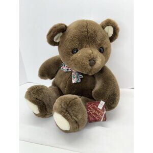 Vintage Lovable Huggable Friends Bear Plush 13” Stuffed Tag Commonwealth 1990s